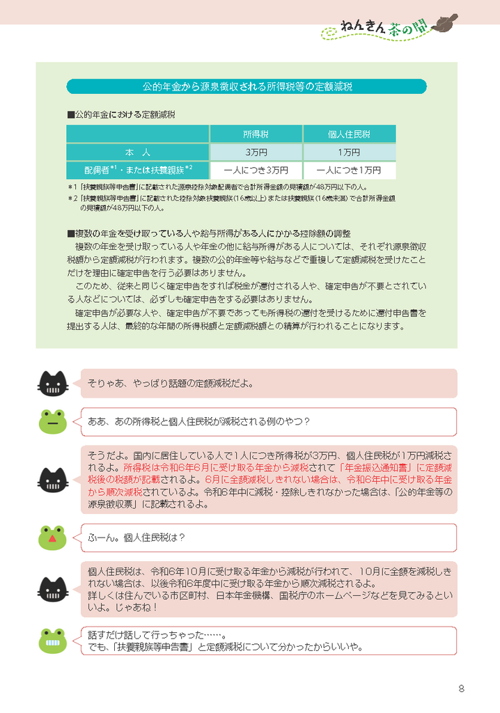 年金時代2024年秋号　ねんきん茶の間　3ページ